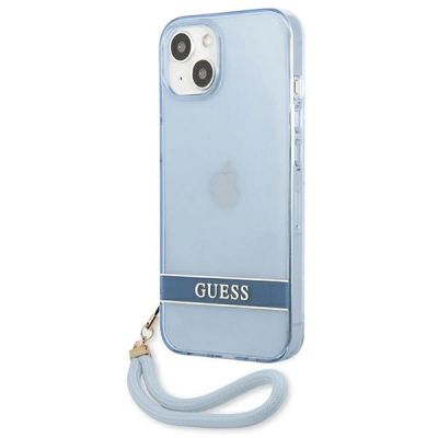 2. Etui Guess Translucent Strap na iPhone 13 mini - niebieskie
