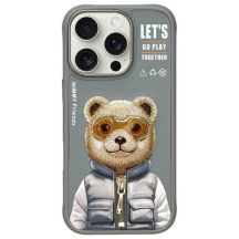 Etui Nimmy Cool&Cute 2.0 Bear na iPhone 16 Pro - szare