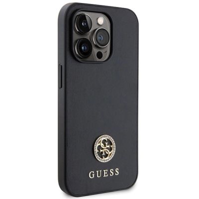 4. Etui Guess Strass Metal Logo do iPhone 15 Pro Max - czarne