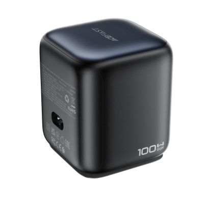 3. Ładowarka biurkowa Acefast Z10 GaN 100 W 3xUSB ze zwijanym kablem USB-C i wyświetlaczem TFT - czarna