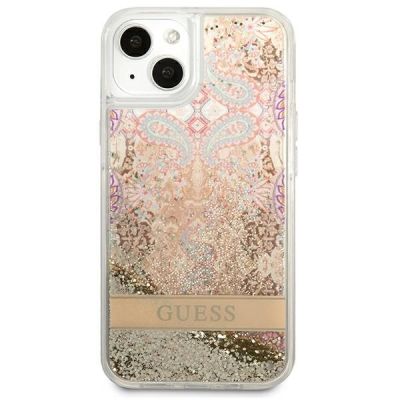 3. Etui Guess Paisley Liquid Glitter na iPhone 13 mini - złote
