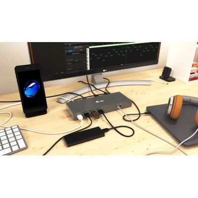 9. i-tec CADUAL4KDOCK stacja dokująca Przewodowa USB 3.2 Gen 1 (3.1 Gen 1) Type-C Czarny, Turkusowy
