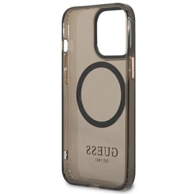 7. Etui Guess Gold Outline Translucent MagSafe na iPhone 13 Pro Max - czarne