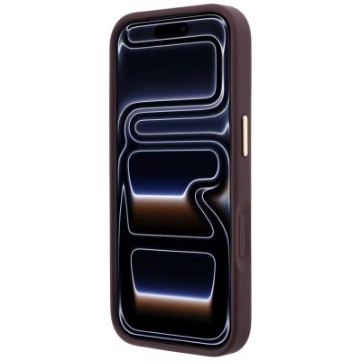 5. Etui Guess Ring Stand 360 Grained Classic Logo MagSafe na iPhone 18 Pro / 17 Pro - burgundowe