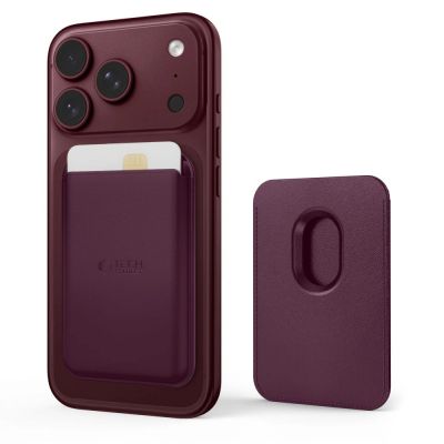 Portfel magnetyczny Tech-Protect CH01 MagWallet MagSafe na telefon - burgundowy