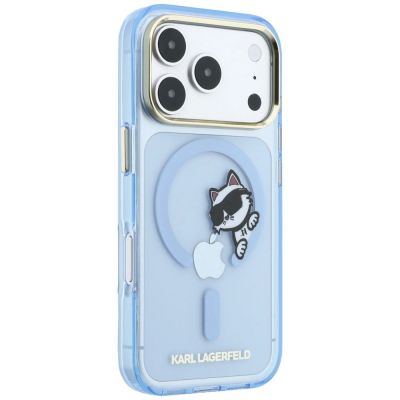 4. Etui Karl Lagerfeld Peekaboo Logo MagSafe na iPhone 18 Pro Max / 17 Pro Max - niebieskie
