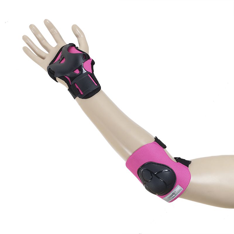 36. Ochraniacze zestaw Nils Extreme czarno-różowy H210 rozmiar XS