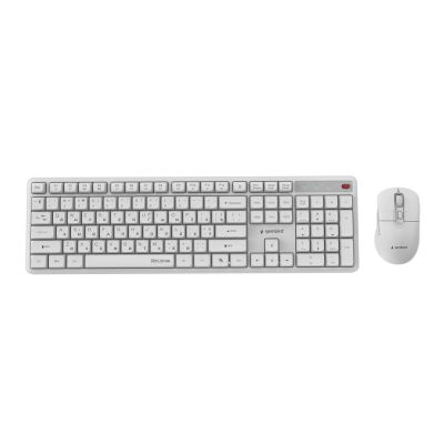 GEMBIRD BEZPRZEWODOWY ZESTAW KLAWIATURY + MYSZ SILENT KEY PRO BUSINESS, BIAŁY, UKŁAD RU