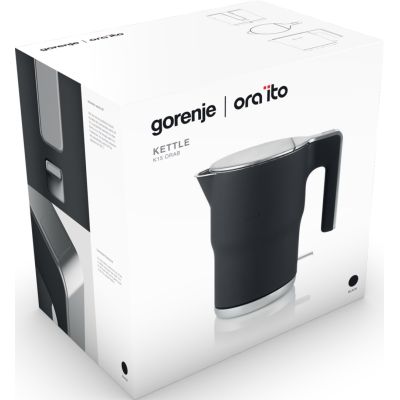 11. Czajnik Elektryczny Gorenje K15ORAB, 2400 W, 1.5 L, Stal Nierdzewna, Czarny, Obracana Podstawa 360°