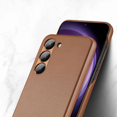6. Dux Ducis Grit etui Samsung Galaxy S23+ elegancki pokrowiec ze sztucznej skóry brązowe