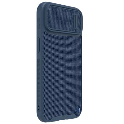 3. Nillkin Textured S Case etui iPhone 14 Plus pancerny pokrowiec z osłoną na aparat niebieskie
