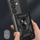 5. Etui pancerne Hybrid Armor Camshield z osłoną aparatu i metalowym ringiem do Samsung Galaxy S25+ - czarne