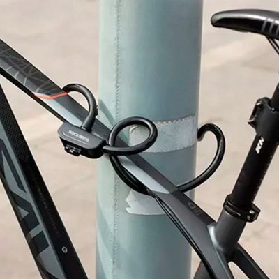 5. Zapięcie rowerowe Rockbros RKS515-BK na klucz 1,1m - czarne