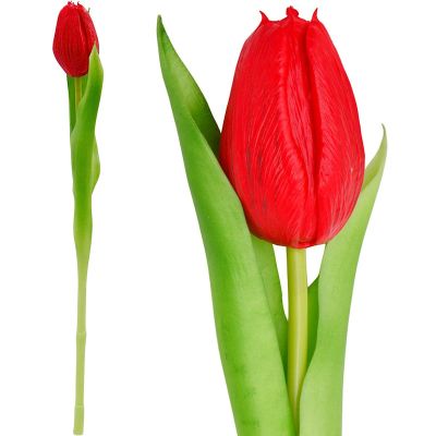 17. TULIPAN CZERWONY 31CM JAK ŻYWY DEKORACJA WIOSENNA