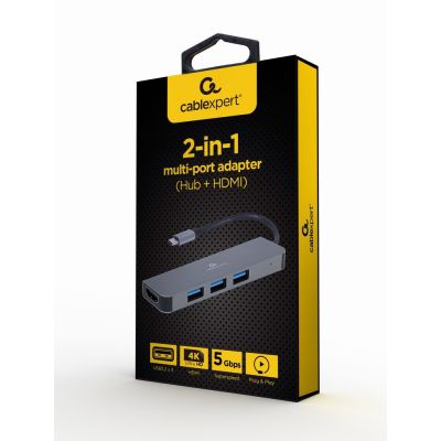 2. GEMBIRD MULTI ADAPTER USB TYPE-C 2 W 1 (HUB USB + HDMI)