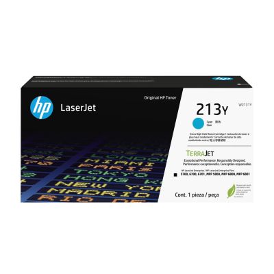 28. HP Oryginalnym wkładem z błękitnym tonerem o ekstrawysokiej wydajności 213Y LaserJet