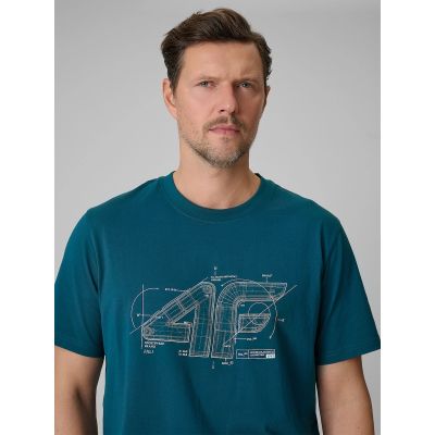 4. T-shirt regular z nadrukiem męski 4F 4FRSS26TTSHM3989-10S