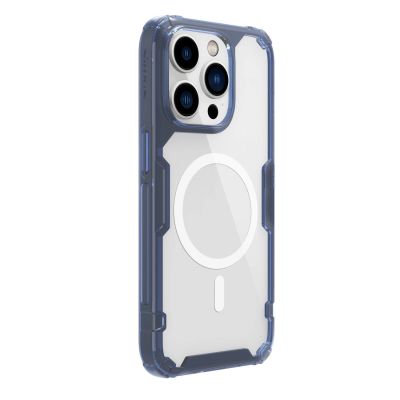 3. Nillkin Nature Pro Magnetic Case etui iPhone 14 Pro magnetyczny pokrowiec MagSafe niebieski