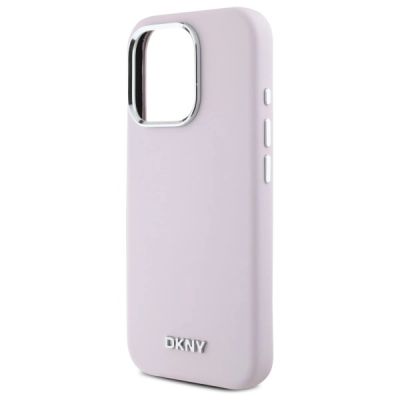 6. Etui DKNY Liquid Silicone Small Metal Logo MagSafe na iPhone 16 Pro - różowe