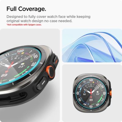7. Szkło hartowane Spigen Glas.TR EZ Fit na Samsung Galaxy Watch Ultra (47 mm) - przezroczyste (2-pak)