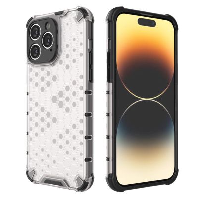 15. Honeycomb etui iPhone 14 Pro pancerny hybrydowy pokrowiec przezroczyste