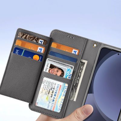 5. Etui skórzane Dux Ducis Lawa na Samsung Galaxy S25+ z odłączanym portfelem magnetycznym - szare