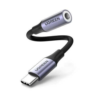 2. Adapter Ugreen AV161 do słuchawek mini jack 3,5 mm (żeński) / USB-C (męski) 10 cm - szary