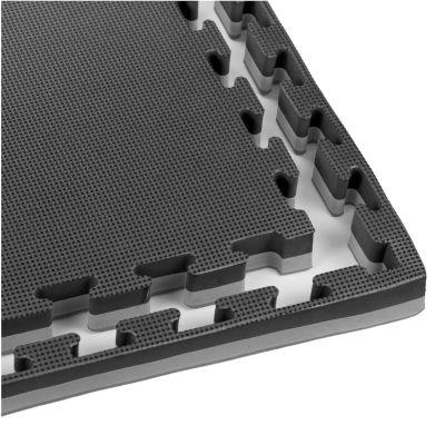16. Mata do ćwiczeń z Ceryfikatem Bezpieczeństwa - Puzzle 1x1m - Czarno - Szara 2 cm