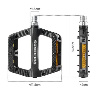 2. Pedały rowerowe Rockbros BP2501 oblaskowe nylonowe - czarne