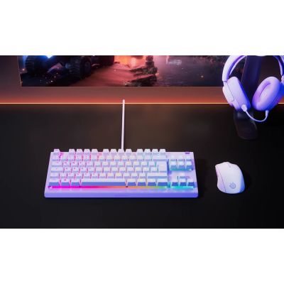 4. Klawiatura SteelSeries Apex 3 TKL US, kolor lawendowy