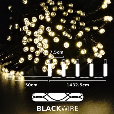 4. LAMPKI CHOINKOWE ŁAŃCUCH ŚWIETLNY NA BATERIE 192 LED TIMER CIEPŁY BIAŁY