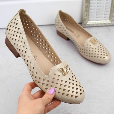 13. Półbuty ażurowe M.Daszyński W SAN35 złote