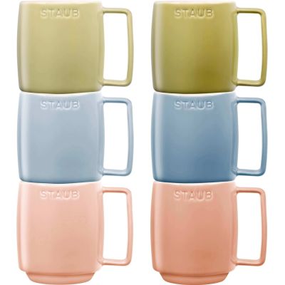 STAUB SERVING Zestaw 6 kubków ceramicznych - Wielokolorowy, 350 ml