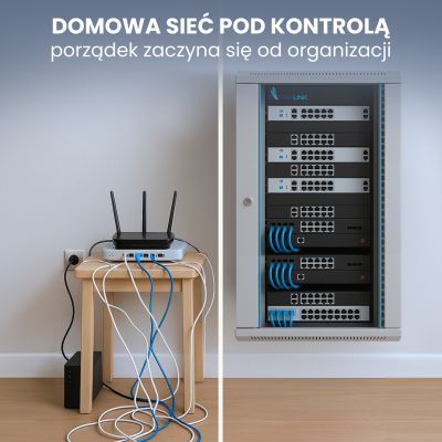 8. Extralink Szafa rack 12U 600x450 Szara montowana na ścianie
