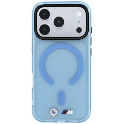 3. Etui BMW M IML Frosted Metal Logo & Trims MagSafe na iPhone 17 Pro Max / 18 Pro Max - niebieskie