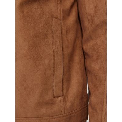 5. Jack&Jones kurtka z syntetycznego zamszu JJEDYLAN CLEAN JACKET NOOS 12261197 COGNAC