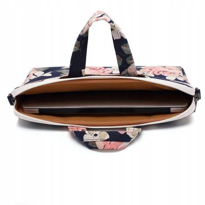 7. Torba Canvaslife Briefcase na laptopa 15-16'' - biało-różowa