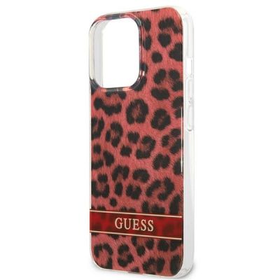 6. Etui Guess Leopard na iPhone 13 Pro / iPhone 13 - czerwone