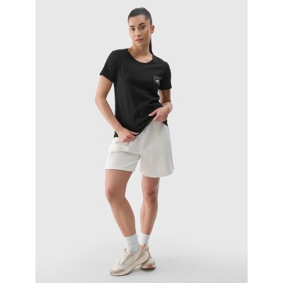5. T-shirt regular z nadrukiem damski 4F 4FRSS24TTSHF2547-20S