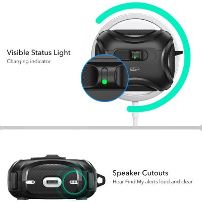 2. Etui ESR Cyber FlickLock MagSafe na AirPods Pro 3 - czarne