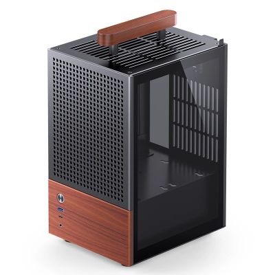 11. Obudowa Jonsbo T6, Mini-Tower, Mini-ITX, Tempered Glass, Holz - czarna