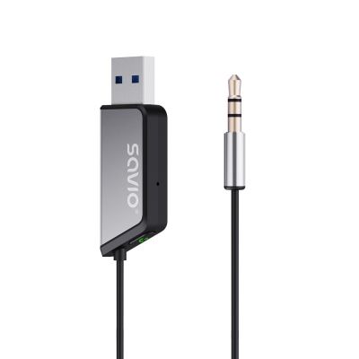 4. SAVIO TRANSMITER AUX, USB, BLUETOOTH 5.3, FUNKCJA ZESTAWU GŁOŚNOMÓWIĄCEGO, TR-16