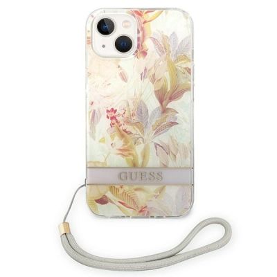 2. Etui Guess Flower Strap na iPhone 14 Plus - fioletowe