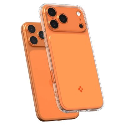 6. Etui Spigen Thin Fit MagSafe na iPhone 17 Pro - przezroczysto-pomarańczowe