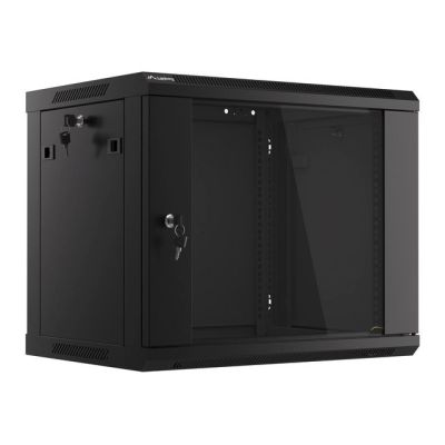 9. Szafa jednosekcyjna Lanberg WF01-6409-10B (9U; 502mm / 600mm / 450 mm; wisząca; Szklane; 19''; kolor czarny)