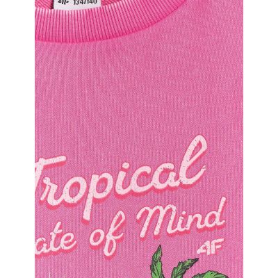 8. Bluza dresowa loose bez kaptura dziewczęca 4F 4FJRSS26TSWSF2970-54S