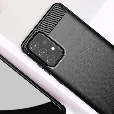 3. Carbon Case elastyczne etui pokrowiec Samsung Galaxy A72 4G czarny