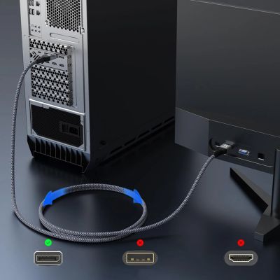 8. Kabel Wozinsky WPS-16AYL3S DisplayPort 2.1 Certyfikowany VESA 80 Gb/s 16K@60Hz 8K@120Hz 4K@240Hz HDR HDCP DSC 3m - czarny