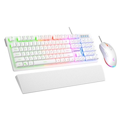 RAMPAGE FORTUNA ZESTAW GAMINGOWY KLAWIATURA Z PODKŁADKĄ I MYSZ 12800 DPI WHT