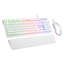 RAMPAGE FORTUNA ZESTAW GAMINGOWY KLAWIATURA Z PODKŁADKĄ I MYSZ 12800 DPI WHT